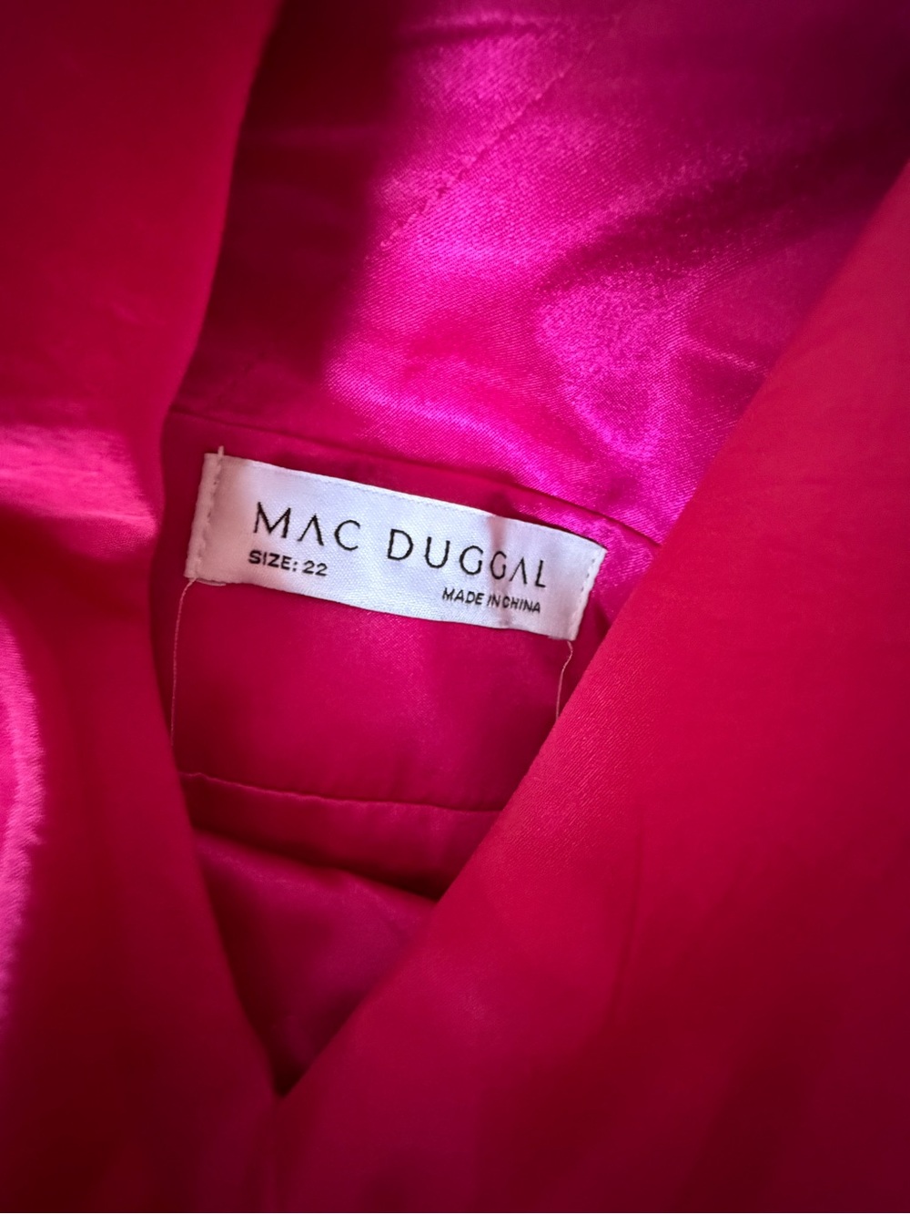 Mac Duggal High Low Taffeta High Low Evening Dress Magenta - Picture 8 of 8